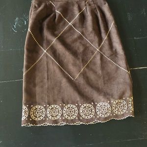 E-col-o-gie Faux Suede Skirt SZ 10